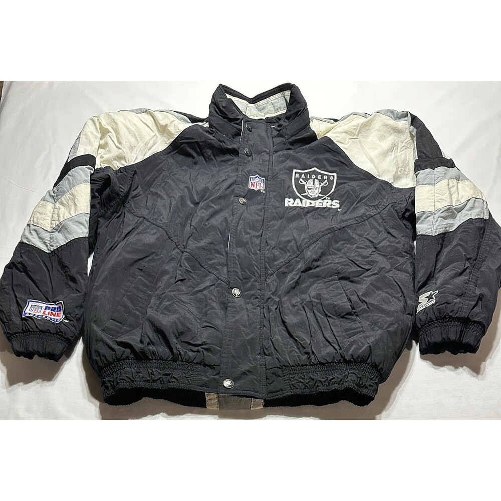 Oakland Raiders Starter Pro Line Jacket NFL Football Vintage VTG *READ FLAWS